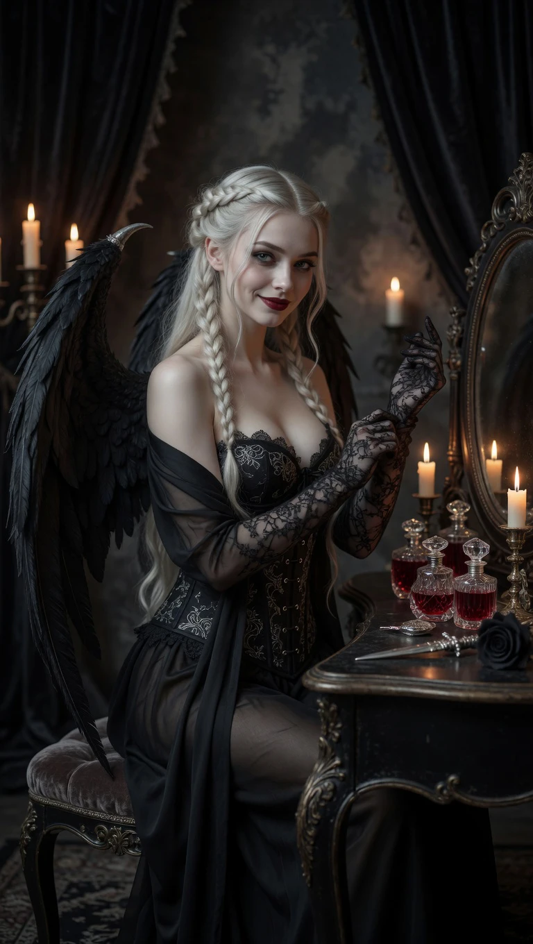 Immersive video interaction with Vespera Blackwing, your AI Girlfriend - WhatsLove AI